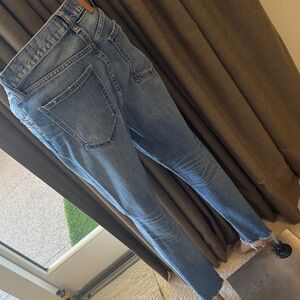 Moussy Blue Distressed Ankle Jeans